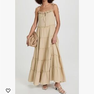 Charlie Holiday NWT Señorita Maxi Dress in Natural Women’s 6, Medium‎